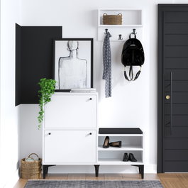 Hanah Home Zapatero Fredy Blanco y Negro